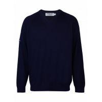 Merino Water Repellent Sweater V Neck - Navy Blue