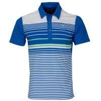 mens yd stripe polo strong blue