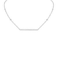 Messika 0.34ct Diamond And White Gold Horizontal Bar Necklace