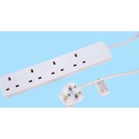 mercury 430005uk 4 gang trailing socket white 5m lead