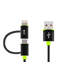 mfi 2 in 1 micro usb data cable charge cable for iphone 7 6s 6 plus se ...