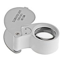 MG21011 40X25mm Jewelry Appraisal Magnifier with White LED Light (black)