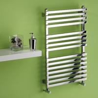 mhs square polished stainless steel towel radiator w 500mm x h 800mm b ...