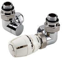 MHS Stratford Corner Thermostatic and Lock Shield Head Valve White