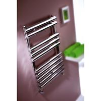 mhs oval polished stainless steel towel radiator w 500mm w 500mm x h 8 ...
