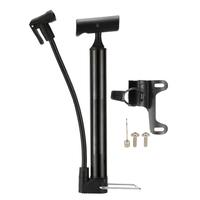 Mini Portable MTB Road Bike Bicycle Floor Pump Hand Air Pump Bike Tire Ball Inflator with Outside Hose Presta & Schrader Compatible