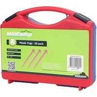 Milicamp Unisex Plastic Pegs-20cm (Box of 20), Red