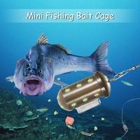 Mini Fishing Bait Cage Feeder Block End Fishing Lure Cage Fish Bait Lure Holder Fishing Tackle Fishing Accessories