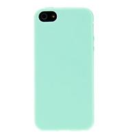 Mint Green Jelly TPU Case with Front and Back Protector and Cleaning Cloth for iPhone 5/5S