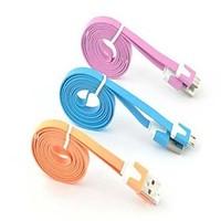 Micro USB Noodles Flat Sync USB Data Cable For Samsung Galaxy and Others(Assorted Color)