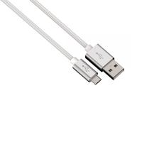 Micro USB Colour Line Charging/Sync Cable (White) Aluminium 1m