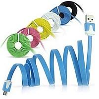 Micro USB Noodles Flat Sync USB Data Cable for Android Phone(Assorted Colors)