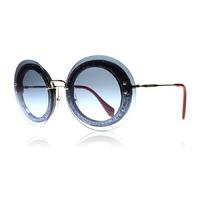 Miu Miu 10Rs Sunglasses Gold / Blue Glitter UES4R2 64mm