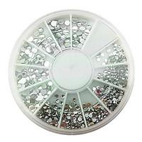 mixs size acrylic silver white diamond nail art decorations