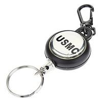 Military Style Survival Key Chain Ring with 60cm Retractable Strangled Flexible Steel Wire Rope