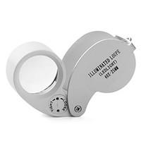 Mini 40X 25mm Jewelry Loupe Magnifier with LED