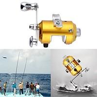 Mini Pocket Pen Fish Drum High Hard Alloy Outdoor Fishing Reel Drum Wheel Speed Ratio 2.1:1 Golden Dia 2.7cm