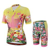 Miloto Cycling Jersey with Shorts Women\'s Short Sleeve Bike Shirt Sweatshirt Jersey Bib Tights Shorts Clothing SuitsQuick Dry Moisture