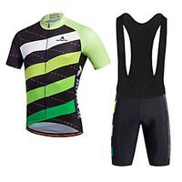 Miloto Cycling Jersey with Bib Shorts Men\'s Short Sleeve Bike Bib Shorts Shirt Sweatshirt Jersey Bib Tights Shorts TopsQuick Dry Moisture