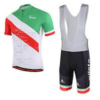 Miloto Cycling Jersey with Bib Shorts Unisex Short Sleeve Bike Padded Shorts/Chamois Bib Tights JerseyBreathable 3D Pad Reflective Strips