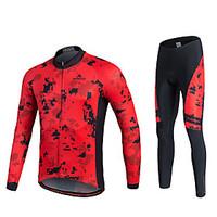 Miloto Cycling Jersey with Tights Unisex Long Sleeve BikeQuick Dry Water Bottle Pocket Sweat-wicking Compression Lightweight Materials 3D