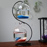 Mini Aquariums Decoration Glass Fish Tank Alloy Rack