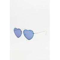 mirrored heart sunglasses blue