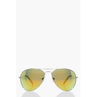 mirrored aviator fashion glasses gold