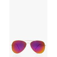 mirrored aviator fashion glasses purple