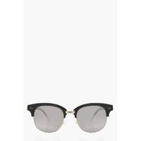 Mirrored Half Frame Fashion Glasses - silver