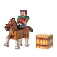 Minecraft 3 inch Action Figure - Steve with Chestnut Horse