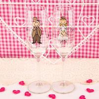 mila bride groom champagne flutes