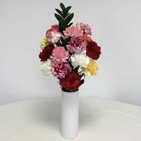 Mixed Christmas Carnations 15 Stems with Ceramic Vase