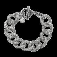 Michael Kors Clear Pave Curb Chain-Link Toggle Bracelet