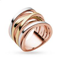 michael kors tri tone layered ring ring size l5