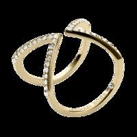 Michael Kors Yellow Gold Colour Arrow Motif Ring - Ring Size P