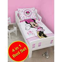 Minnie Mouse Cross Stitch 4 in 1 Junior Bed Set (Duvet + Pillow + Covers)