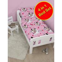Minnie Mouse Cafe Junior Rotary 4 in 1 Bedding Bundle (Duvet + Pillow + Covers)