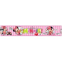 Minnie Mouse Pink Stripes Self Adhesive Wallpaper Border 5m