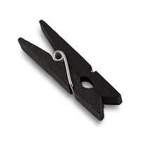 Miniature Black Wooden Clips - Black