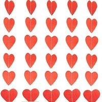 Mini Paper Heart Banner - Red