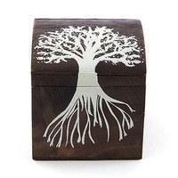 miniature wooden box with lid exclusive tree design