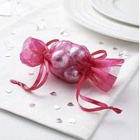 Mini Bonbon Organza Favour Bag Pack - Fuchsia