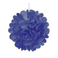 mini paper pom pom cobalt blue