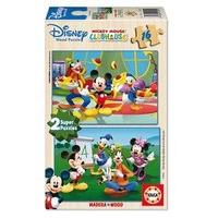 mickey mouse club house wooden 2 x 16 pieces jigsaw puzzle