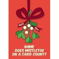 Mistletoe On a Card | Christmas Card