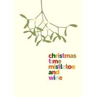 mistletoe and wine christmas card