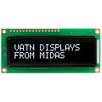 midas displays mc21605g12w vnmlw 16x2 vatn lcd display negative mo