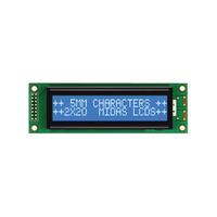 midas displays mc22005a6w bnmlw 20x2 stn white on blue lcd display