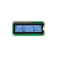 Midas Displays MC21605A6WD-BNMLW 16x2 STN White on Blue LCD Displa...